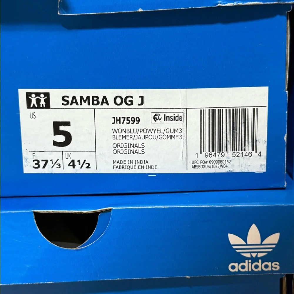 adidas Originals SAMBA OG J lowTOP Sneakers Size  US 5 UK 4 1/2 Euro 37 1/3 - Picture 4 of 10